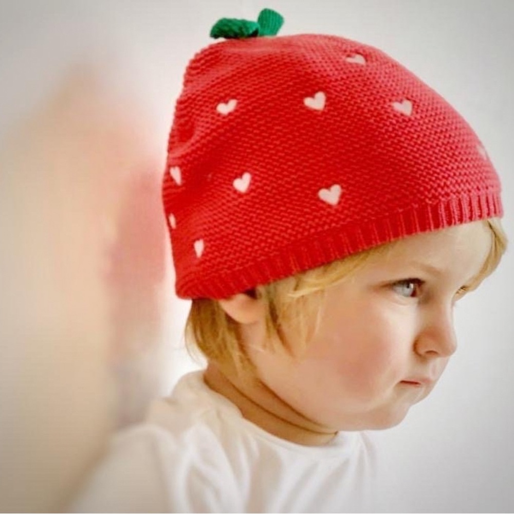Strawberry & Hearts Children Hat, Beanie